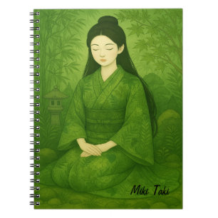 Carnet Personnalisé Zen Yoga Méditation Mindfult Art Vert