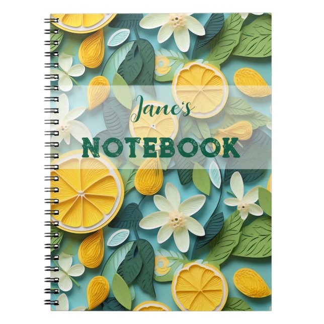 Carnet Personnaliser : citron 3D (Devant)