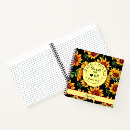 Carnet Personnaliser Dieu est dans son écriture tournesol