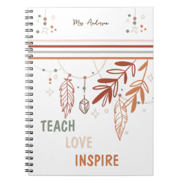 Carnet personnaliser fleurie Porte - bloc Bohême personna