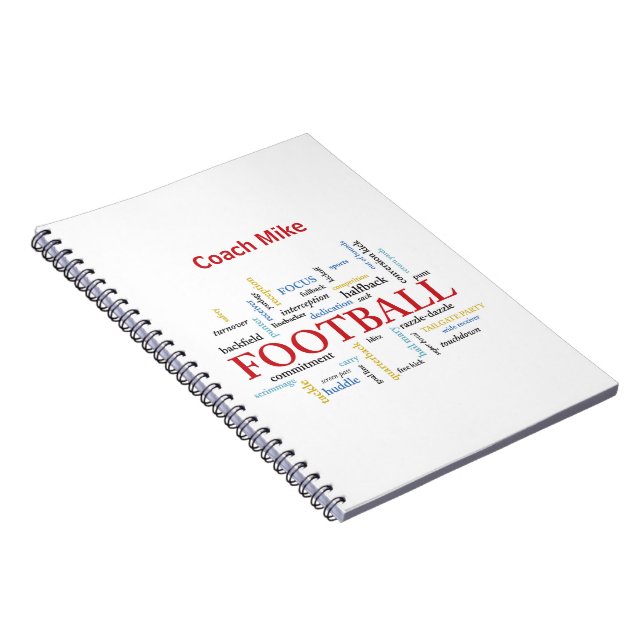 Carnet Personnaliser, Football Coach Merci en mots (Côté Droit)