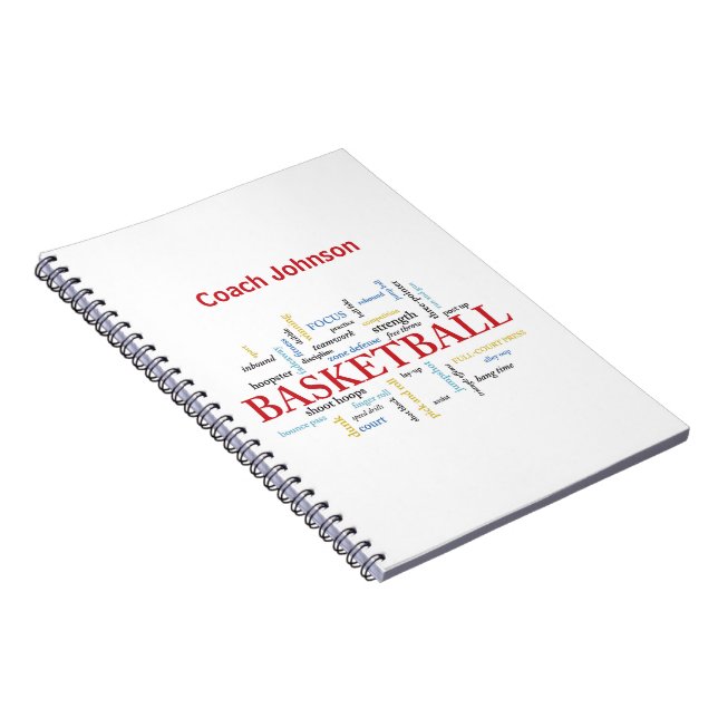 Carnet Personnaliser le Merci d'entraîneur de basket-ball (Côté Droit)