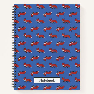 Carnet Personnaliser Motif Renard Rouge Petit Mignon Bleu