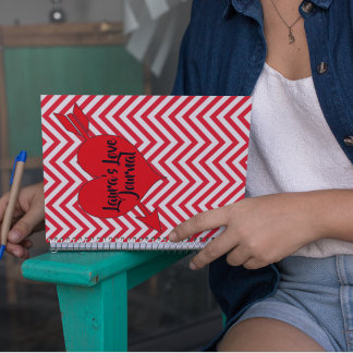 Carnet Personnaliser Red Chevron Arrow Heart Valentines D