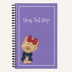 Carnet Personnaliser Sweet Yorkie avec Bow Custom
