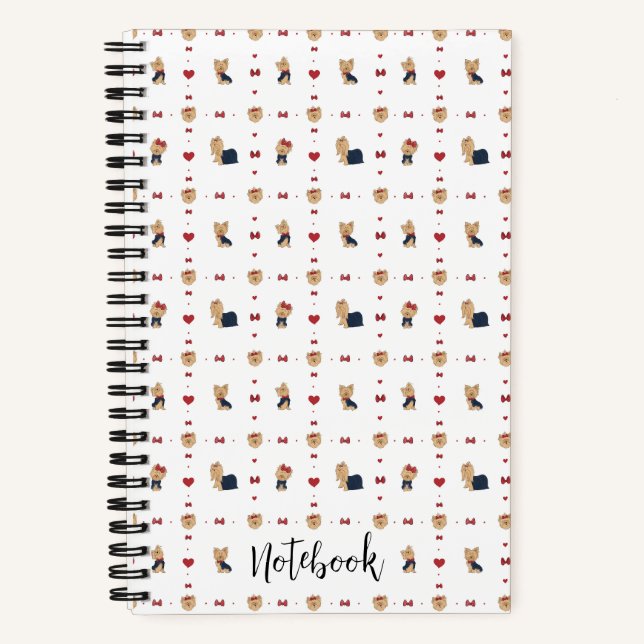 Carnet Personnaliser Sweet Yorkies Bows Coeurs Personnali (Recto)