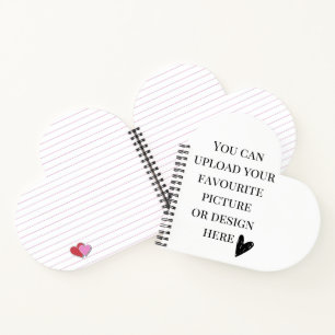 Carnet Personnalisez le coeur de 8 po x 8 po