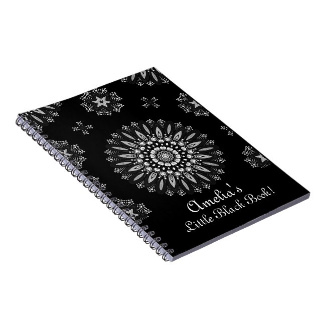 Carnet Personnalisez un joli Motif d'art numérique noir e (Côté Droit)