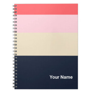 Carnet PERSONNALISEZ un motif de rayures modernes et colo