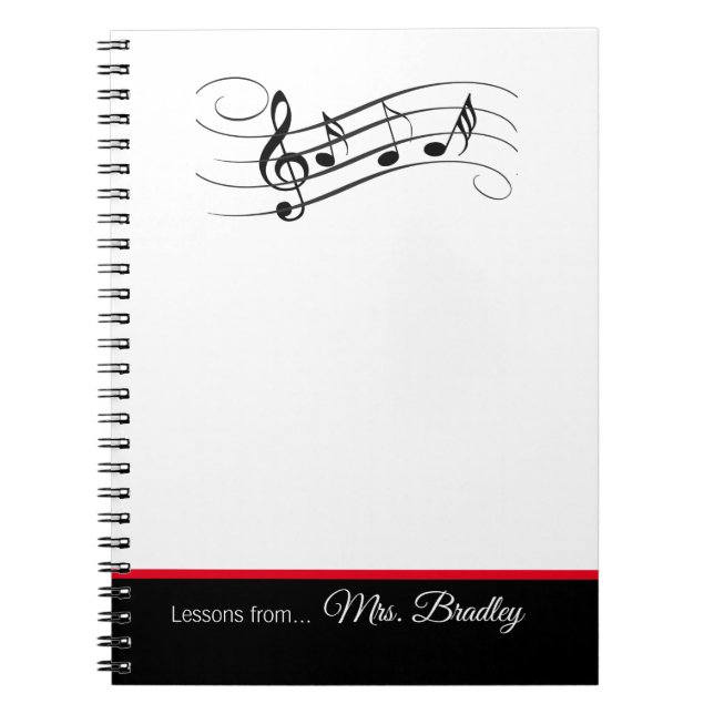 Carnet Personnel de musique et notes Bloc-notes, professe (Devant)