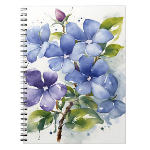 Carnet Pervenche - Fleurs à l'aquarelle