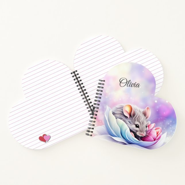 Carnet Pétales de couchage de souris adorables (Intérieur)