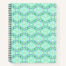 Carnet Pétales de fleurs géométriques vertes et violettes