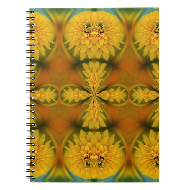 Carnet Pétales de fleurs jaunes Art Abstrait (Devant)