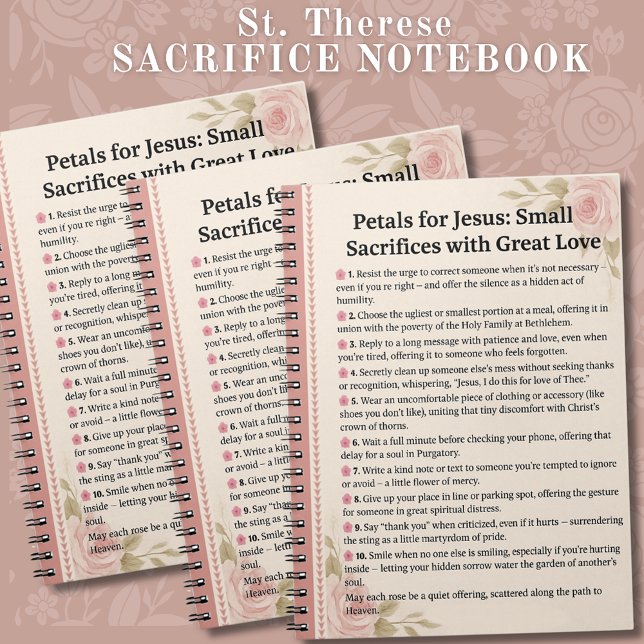 Carnet Pétales de Saint-Thérèse pour le Sacrifice catholi (Créateur téléchargé)