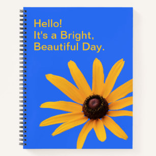 Carnet Pétales Florales Jaune Clair sur Bleu Royal