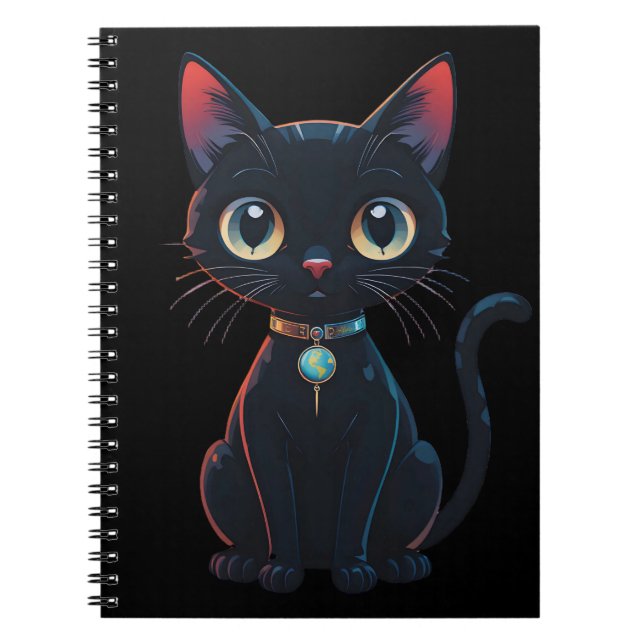 Carnet Petit Chat Noir Effrayant (Devant)