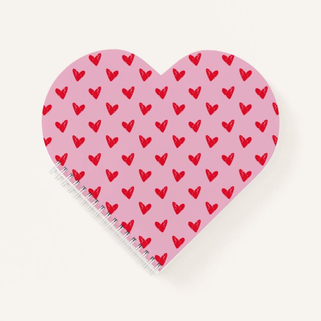 Carnet Petit coeur rose Valentines cadeau de jour (Devant)