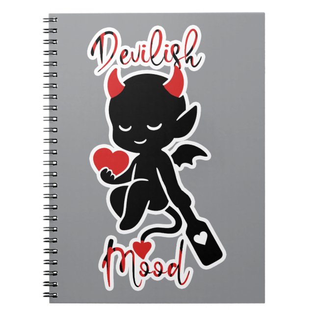 Carnet Petit Diable Méchant Amour Pagaie "Humeur Diaboliq (Devant)