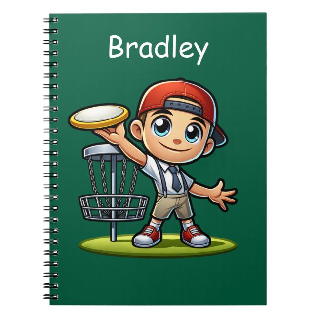 Carnet Petit Garçon Cute Jouer Disque Golf Personnalisé (Devant)