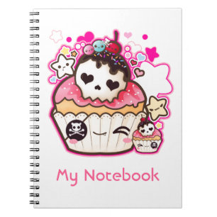Carnet Petit gâteau de crâne de Kawaii avec des étoile