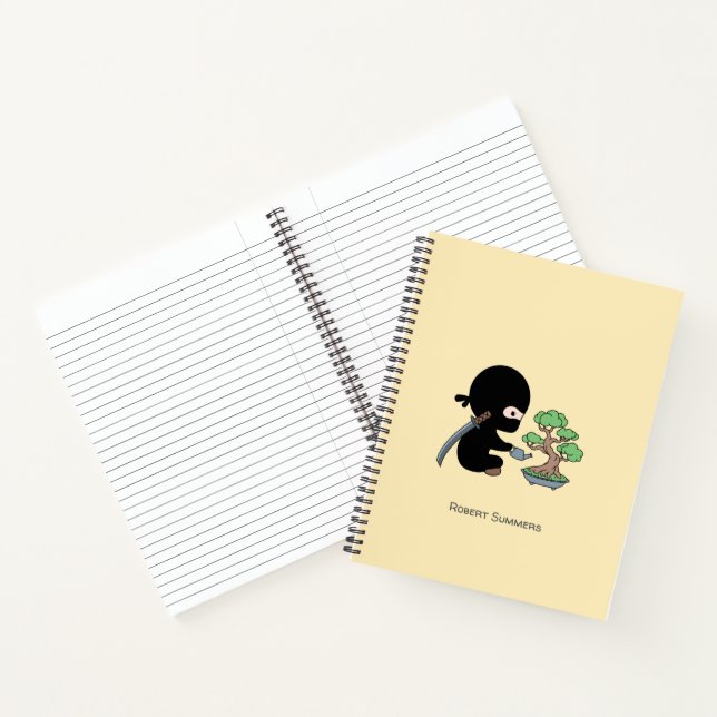 Carnet Petit Ninja Waters Bonsai Tree Nom personnalisé (Intérieur)