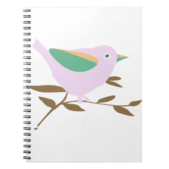 Carnet Petit oiseau rose (Devant)