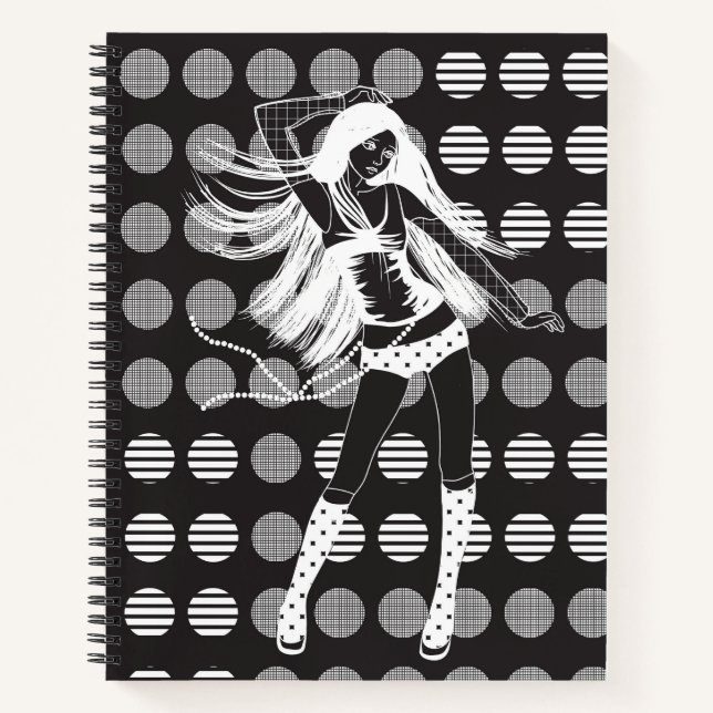 Carnet petite amie dansante dans le noir (Devant)