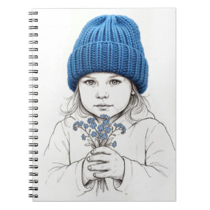 Carnet Petite Fille Au Chapeau Bleu Esquisse Tridimension