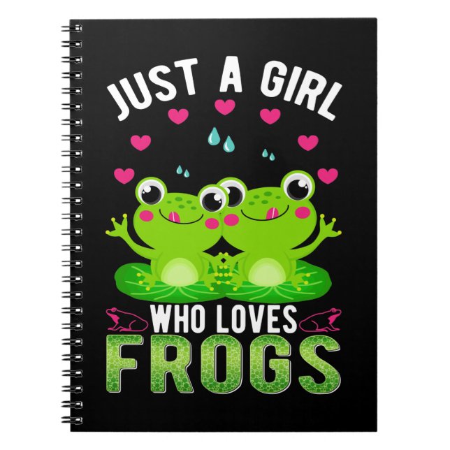 Carnet Petite fille de grenouille fille Kawaii Lover de g (Devant)
