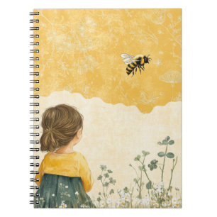 Carnet Petite Fille Regardant un Bourdon
