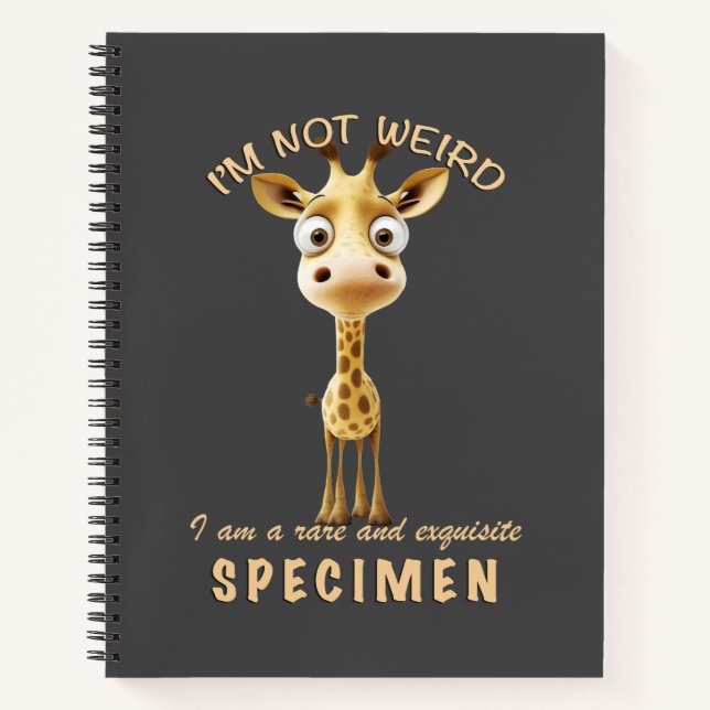 Carnet Petite girafe Je ne suis pas bizarre Je suis rare  (Devant)