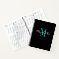 Petite recette de cuisine en monogramme noir organ