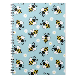 Carnet Petites abeilles mignonnes et fleurs marguerites m