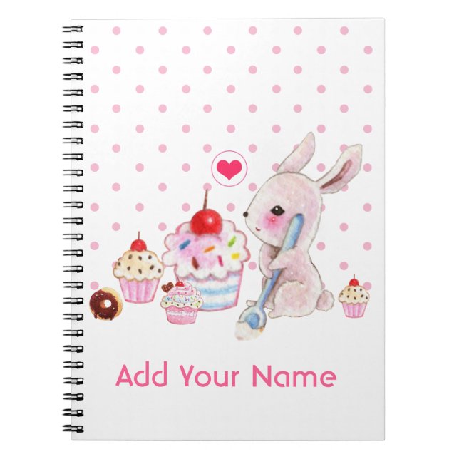 Carnet Petits gâteaux mignons de lapin et de kawaii - (Devant)