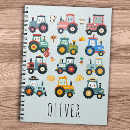Carnet Petits tracteurs mignons dans une ferme