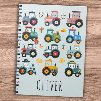 Carnet Petits tracteurs mignons dans une ferme