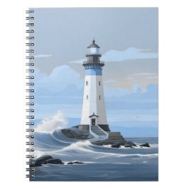 Carnet Phare coloré sur l'océan