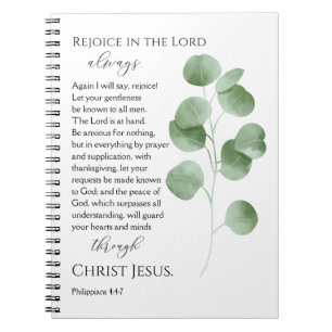 Carnet Philippiens 4:4-7 Versets bibliques Eucalyptus Feu