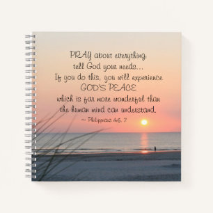 Carnet Philippiens 4:6 Priez pour tout l'océan Sunset
