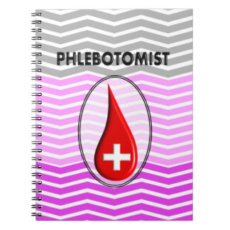 Carnet Phlebotomiste rose Chevron goutte de sang