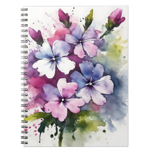 Carnet Phlox - Fleurs aquarelles