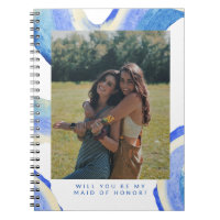 Photo Abstraite Blue Swirl Maid of Honor Propositi