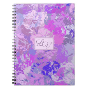Carnet Photo Abstraite Camo rose pourpre bleu spirale