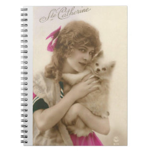 Carnet Photo antique Victorian Woman and Dog