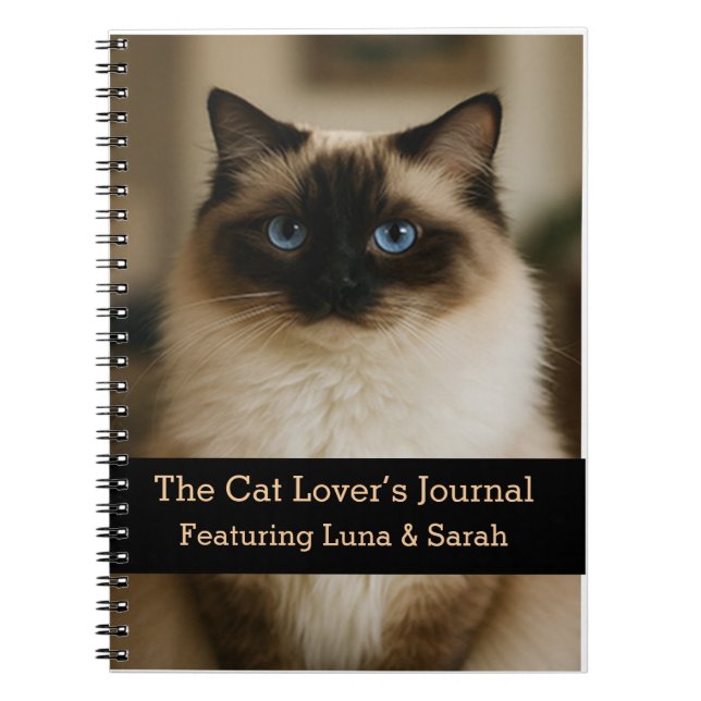 Carnet photo chat personnalisé avec nom Amoureux d (Devant)