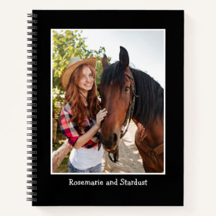Carnet Photo Cheval personnalisé noir