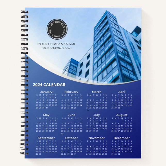 Carnet Photo de l'entreprise et Logo Calendrier 2024 | CA (Devant)