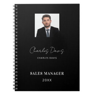 Carnet Photo de signature de nom noir blanc entreprise