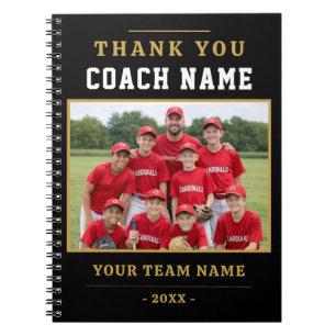 Carnet Photo d'équipe de baseball moderne remerciement po